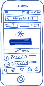 Lofi wireframe sketch to explore design possibilities and spark imagination.