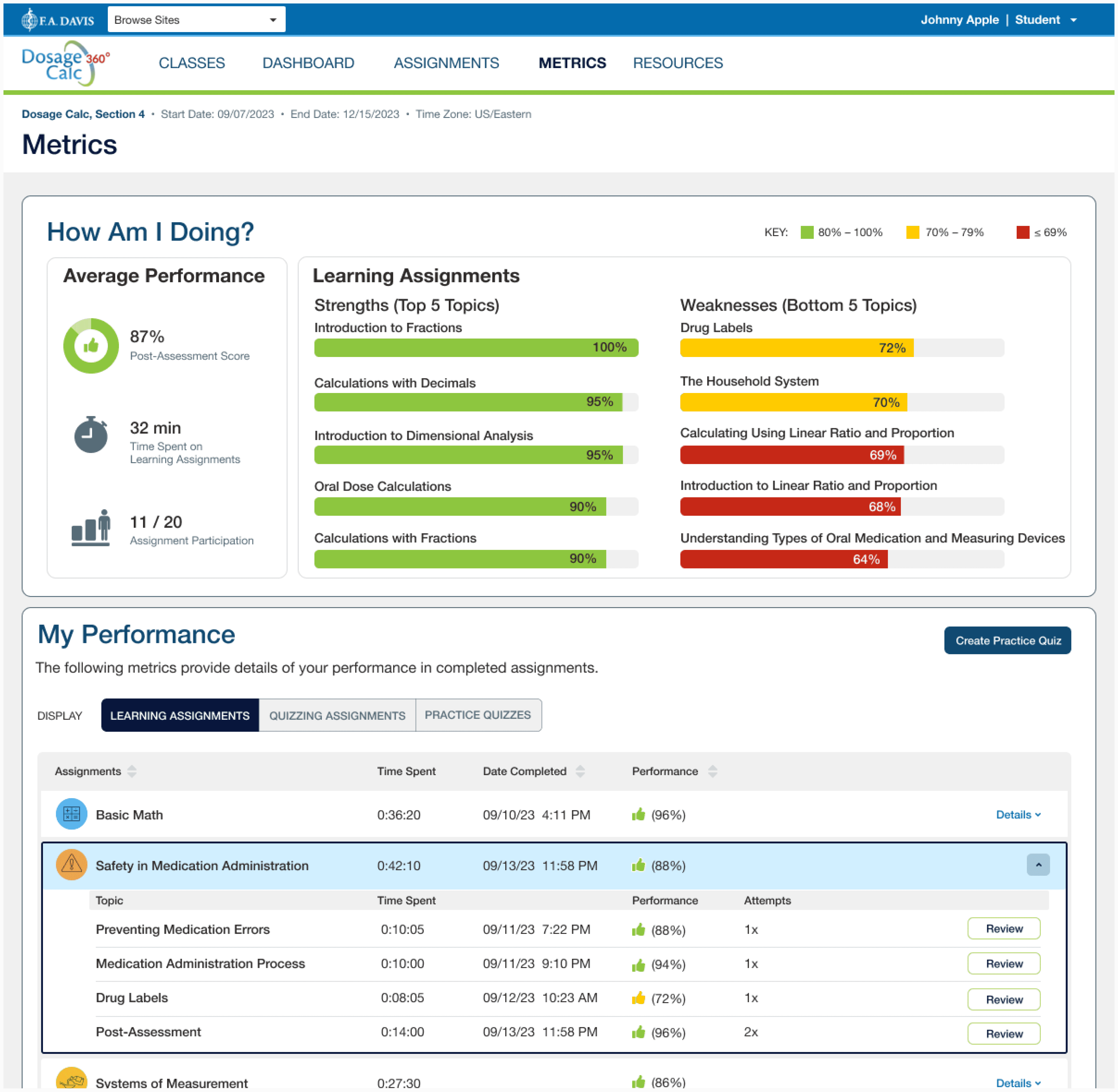 My Learning Dashboard with quick search, adaptive content, and personalized highlights based on progress and goals.